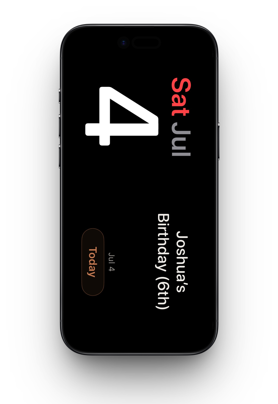 Widget do Moments exibido no modo StandBy do iPhone